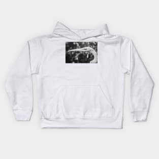 Black and white headshot of a Great egret Kids Hoodie